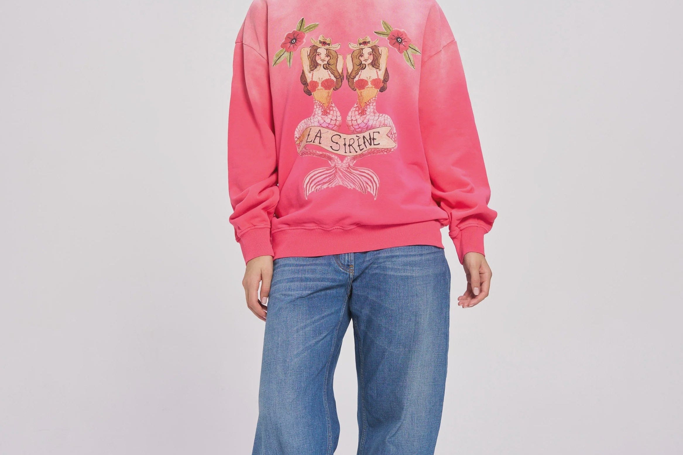 Maku Sweaters Maku | Mermaid LA Sirene Crew Neck - Rose Red Sun Fade