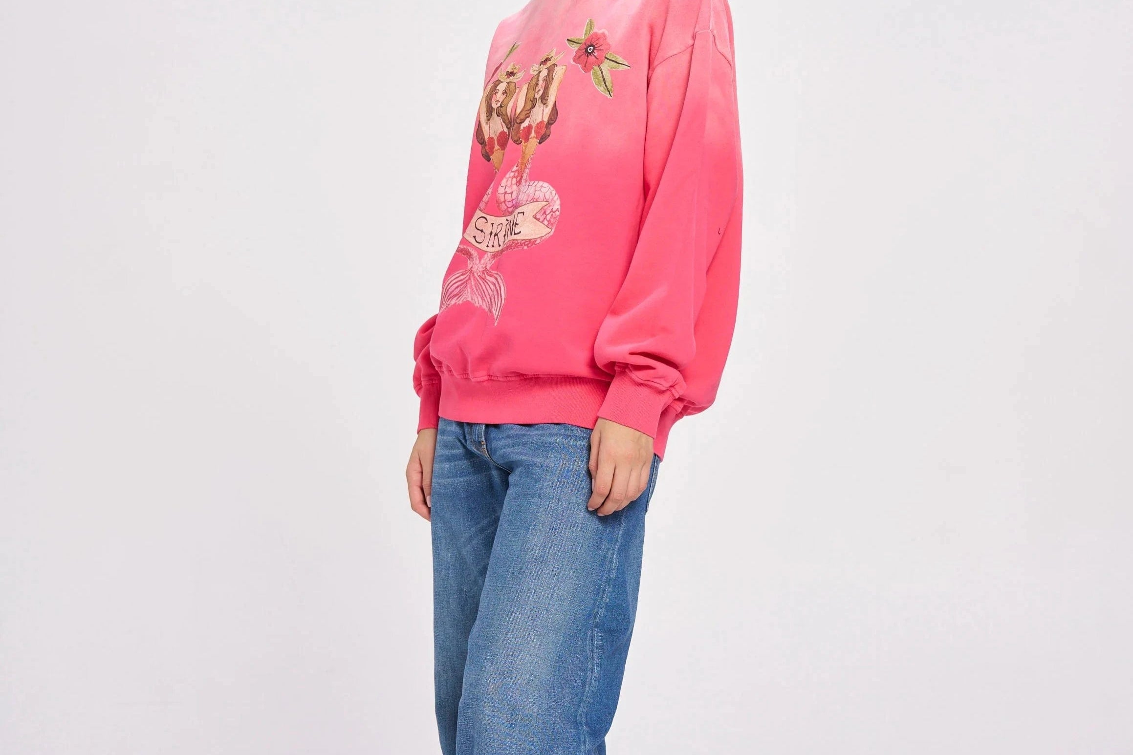 Maku Sweaters Maku | Mermaid LA Sirene Crew Neck - Rose Red Sun Fade