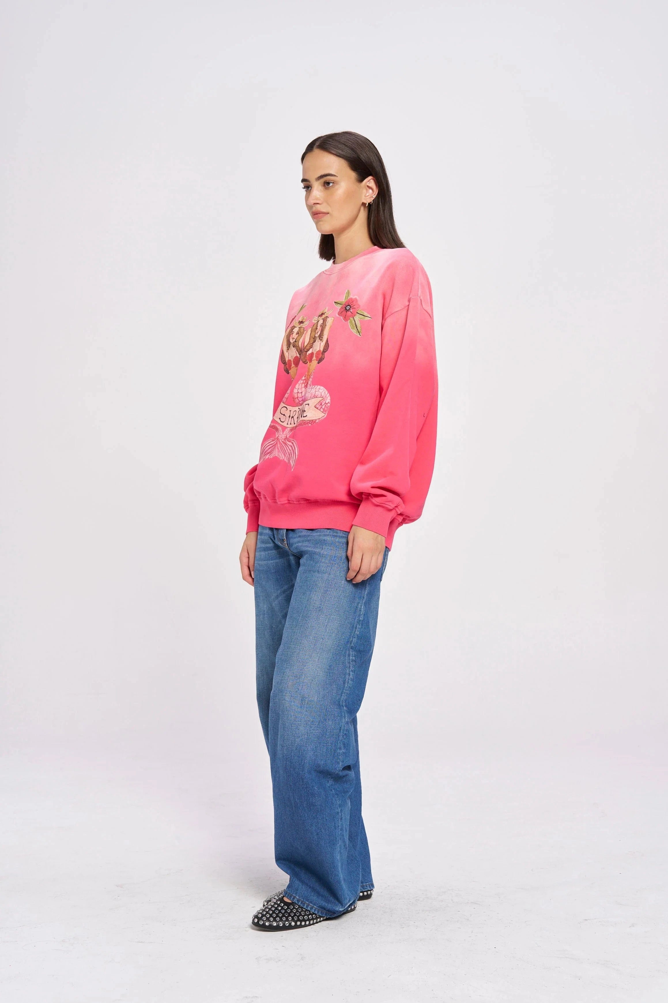 Maku Sweaters Maku | Mermaid LA Sirene Crew Neck - Rose Red Sun Fade