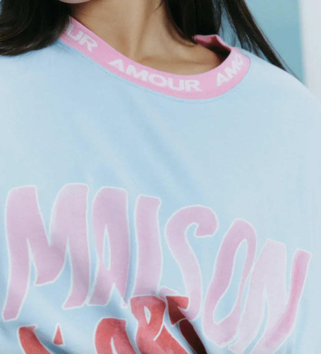 Maku Tees Amour L'Amour Oversized Tee - Baby Blue
