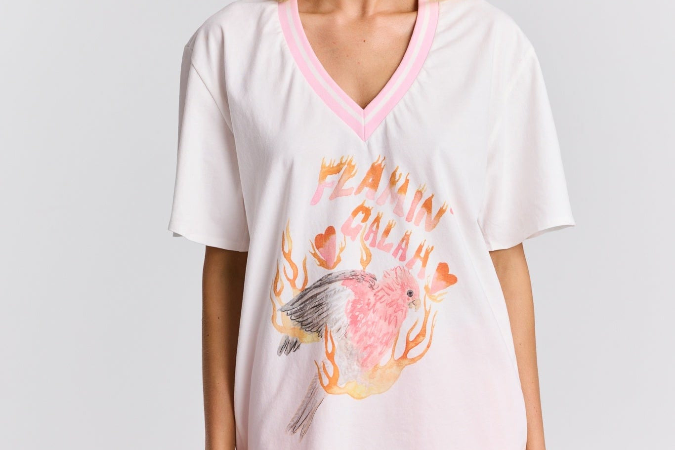 Maku Tees Flamin Galah V - Neck Tee