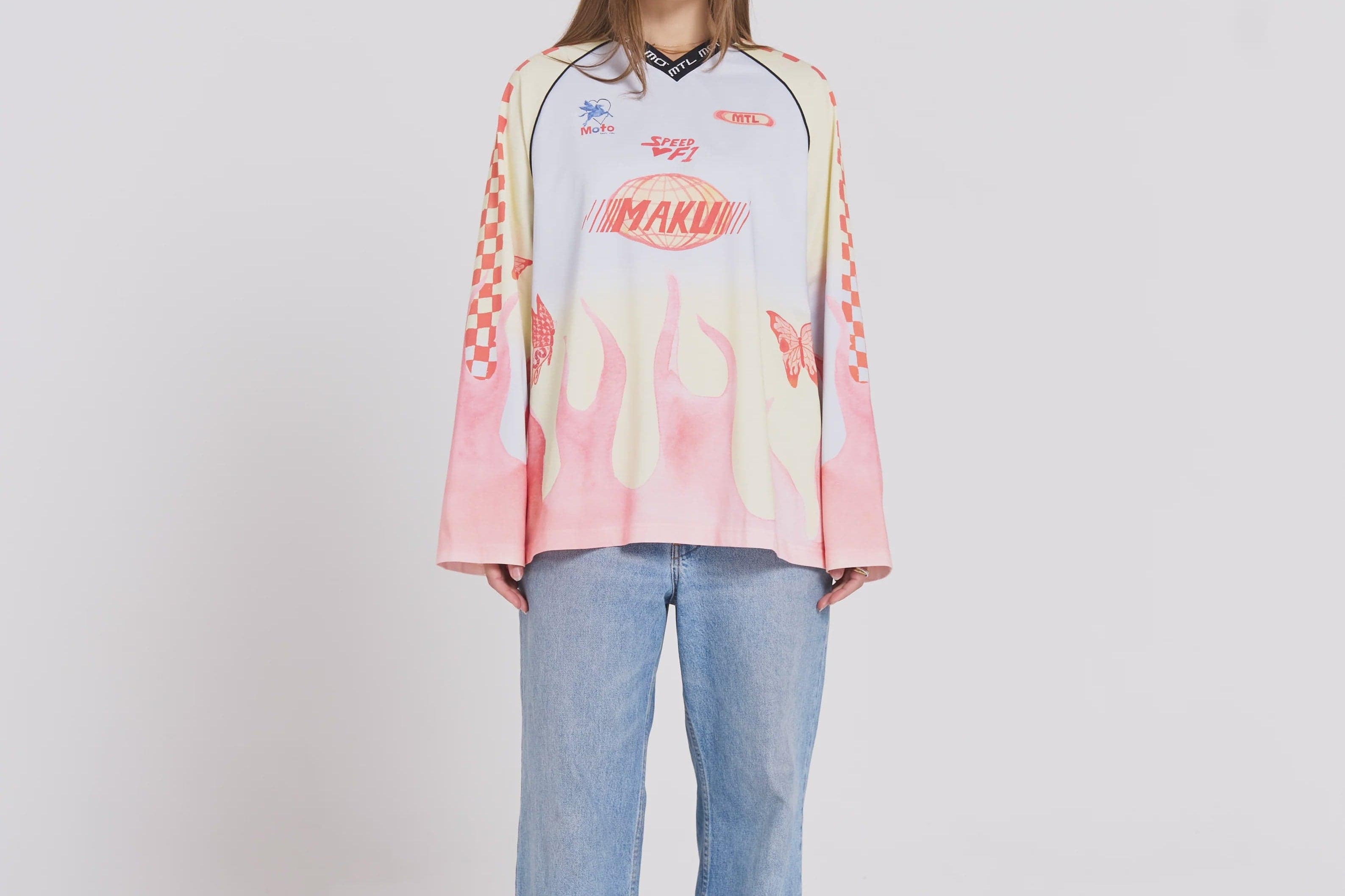 Maku Tops - Long Sleeve Maku | MTL Moto Long Sleeve - Fiery Pink