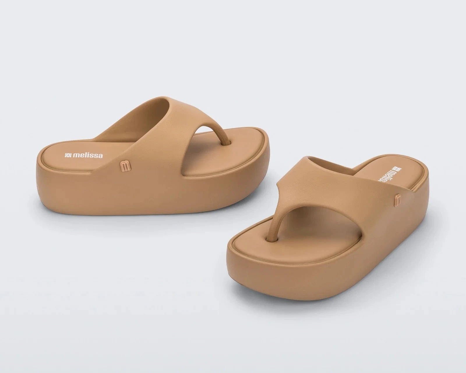 Melissa Footwear Free Platform Thong - Dark Beige