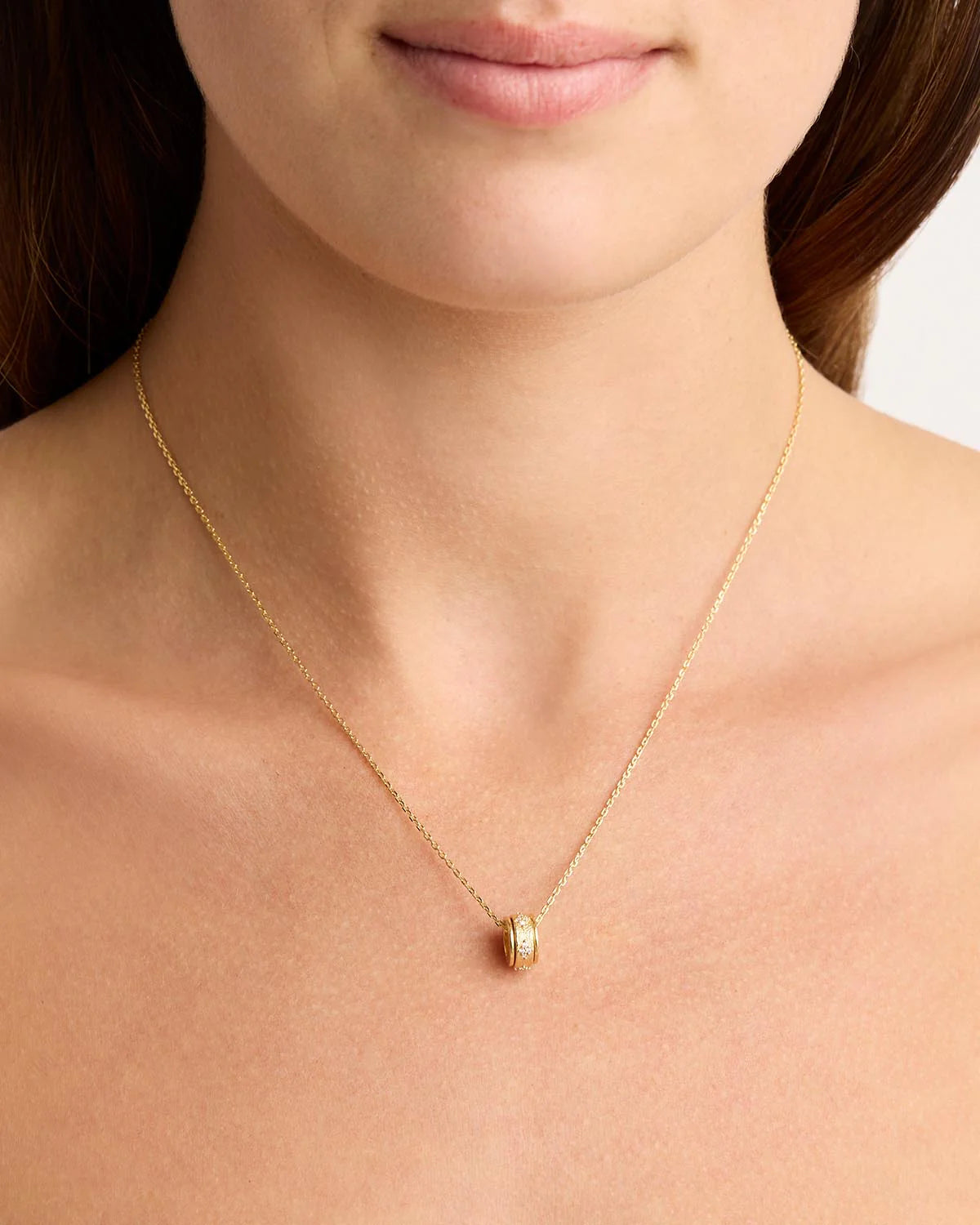 By Charlotte | Breathe Spinning Meditation Necklace - 18k Gold Vermeil