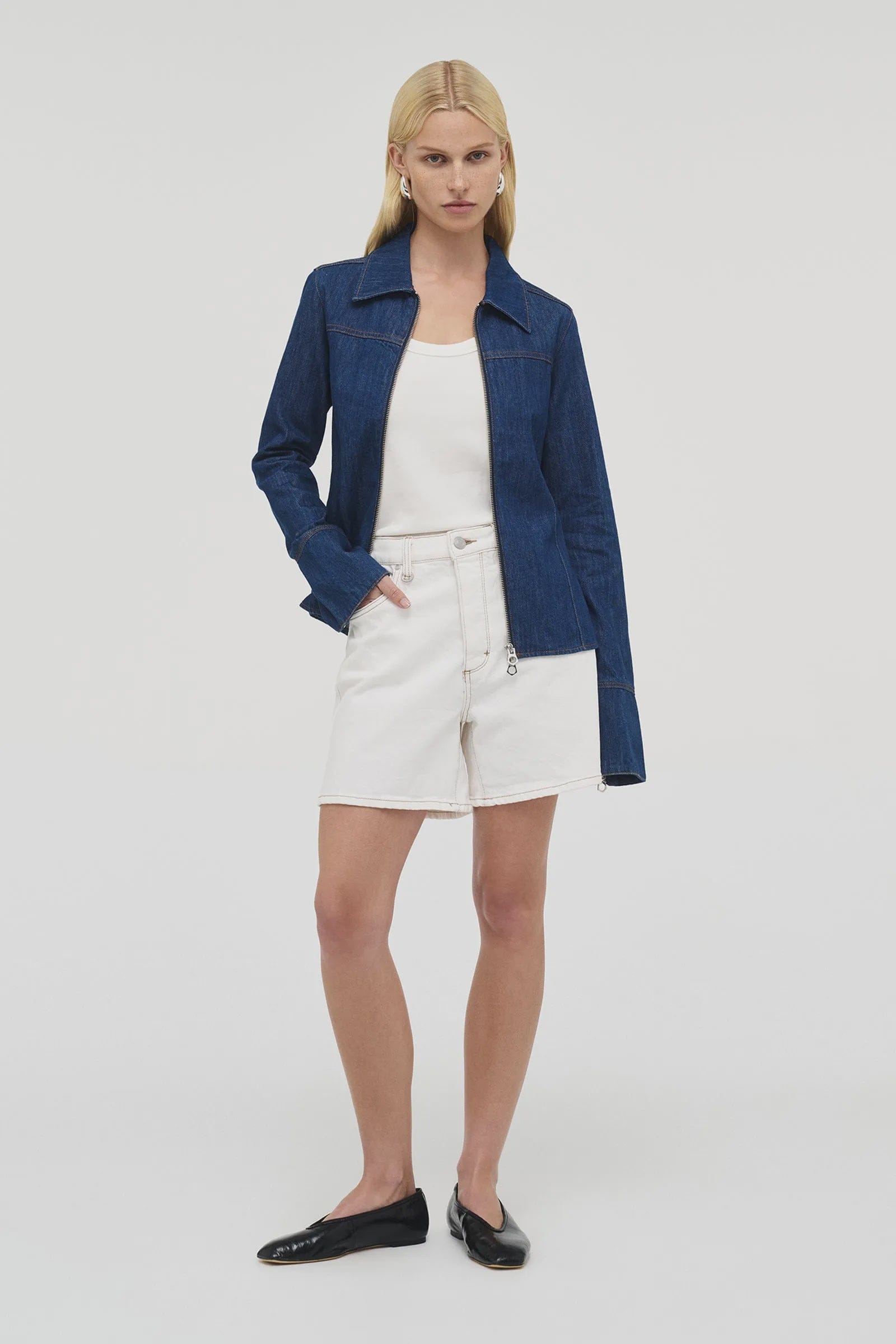 Neuw Denim Shorts - Denim Eva Short - White