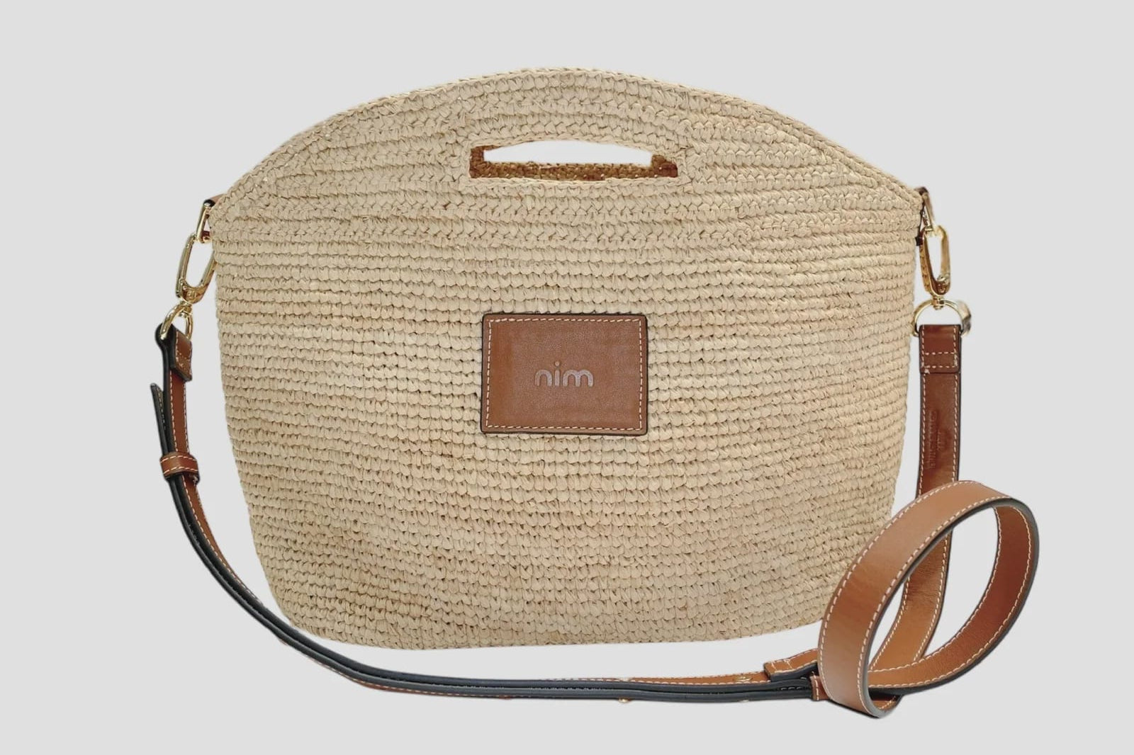 Nim The Label Bags Leather Trim Raffia BB