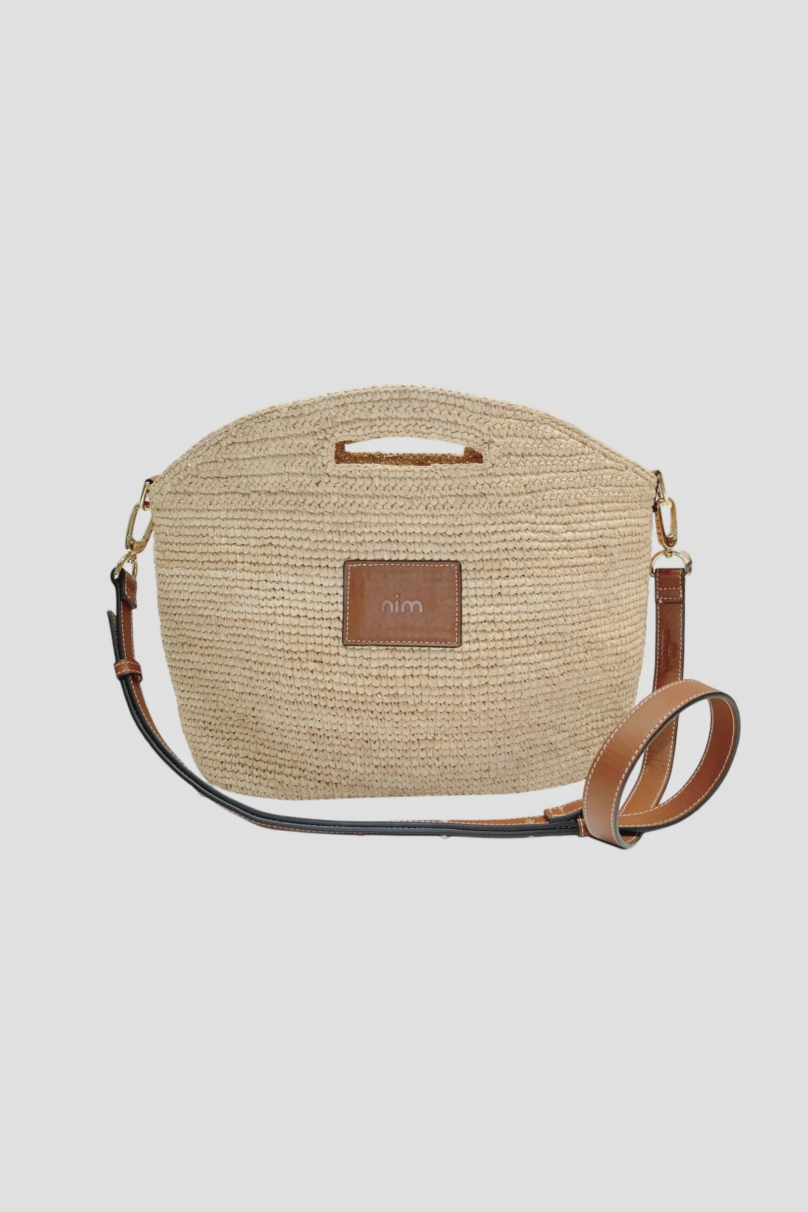Nim The Label Bags Leather Trim Raffia BB