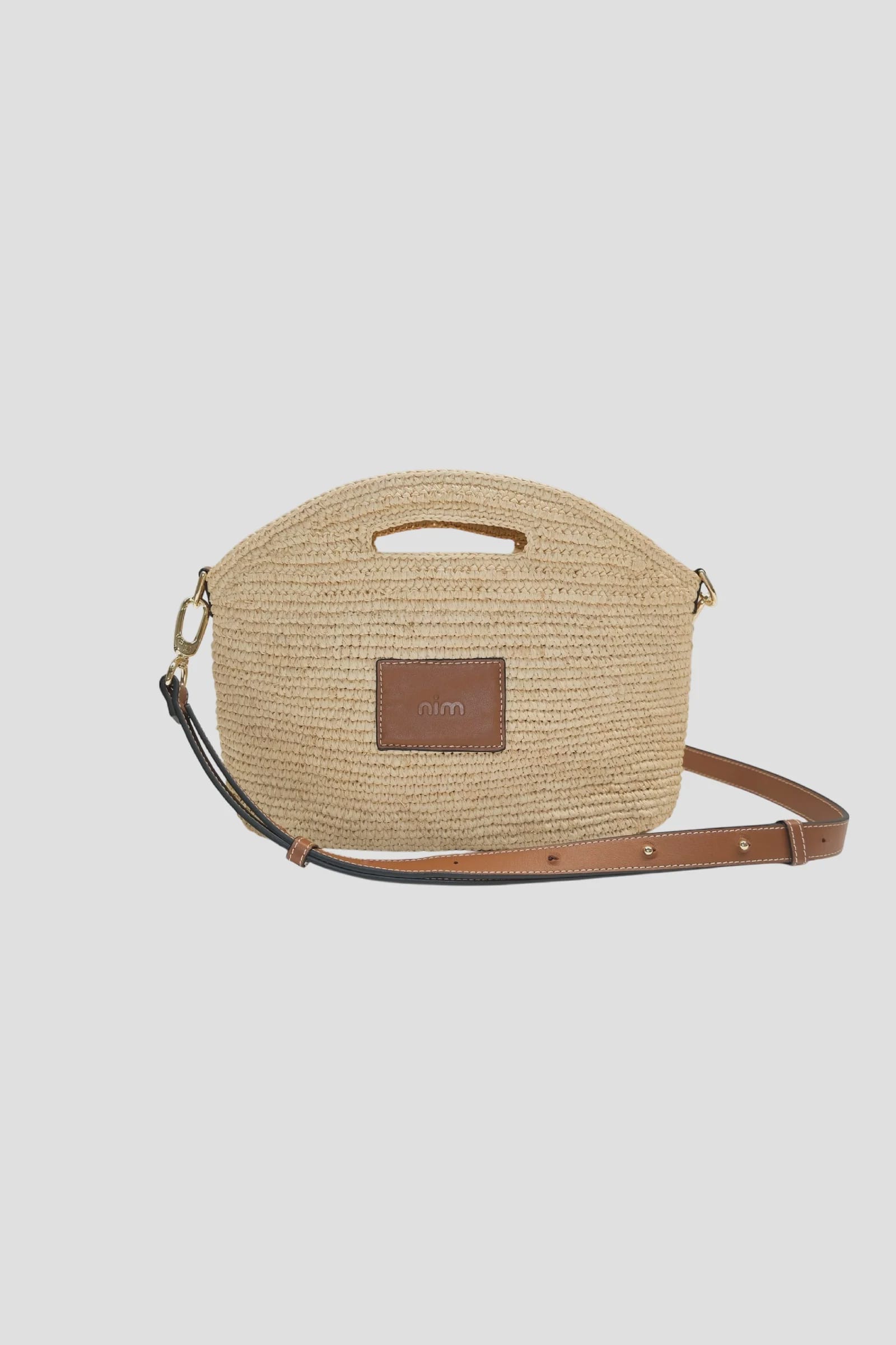 Nim The Label Bags Leather Trimmed Raffia Mini