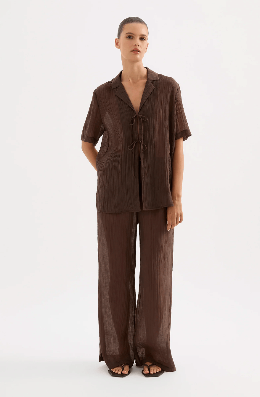 Nude Lucy Shirts - Sheer Maxx Shirt - Chocolate