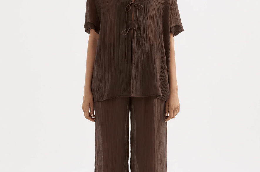 Nude Lucy Shirts - Sheer Maxx Shirt - Chocolate