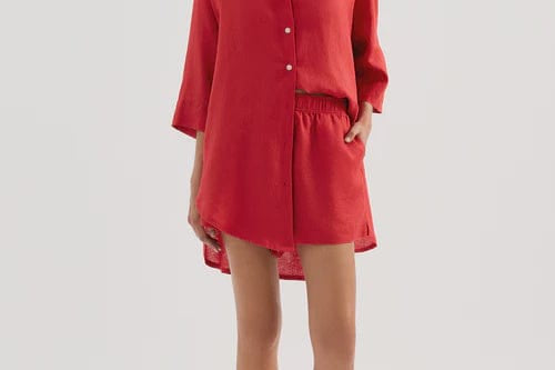 Nude Lucy Shorts Lounge Linen Short - Vermillion