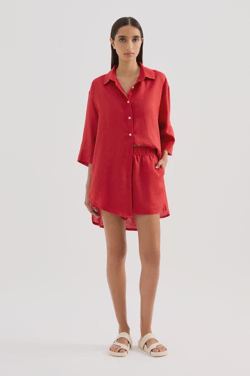 Nude Lucy Shorts Lounge Linen Short - Vermillion