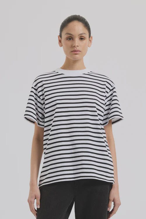 Nude Lucy Tees Nude Lucy | Organic Stripe Boyfriend Tee - Black Stripe