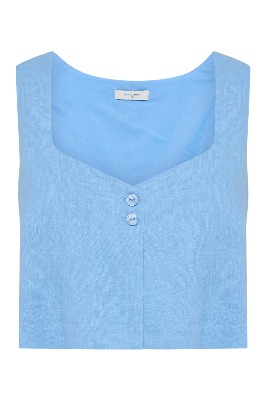 Nude Lucy Tops - Casual Theo Linen Top - Bermuda