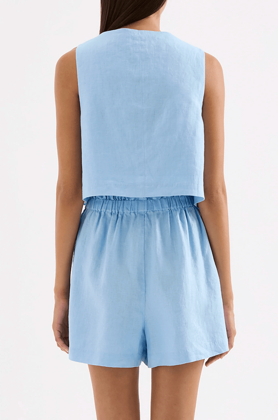 Nude Lucy Tops - Casual Theo Linen Top - Bermuda