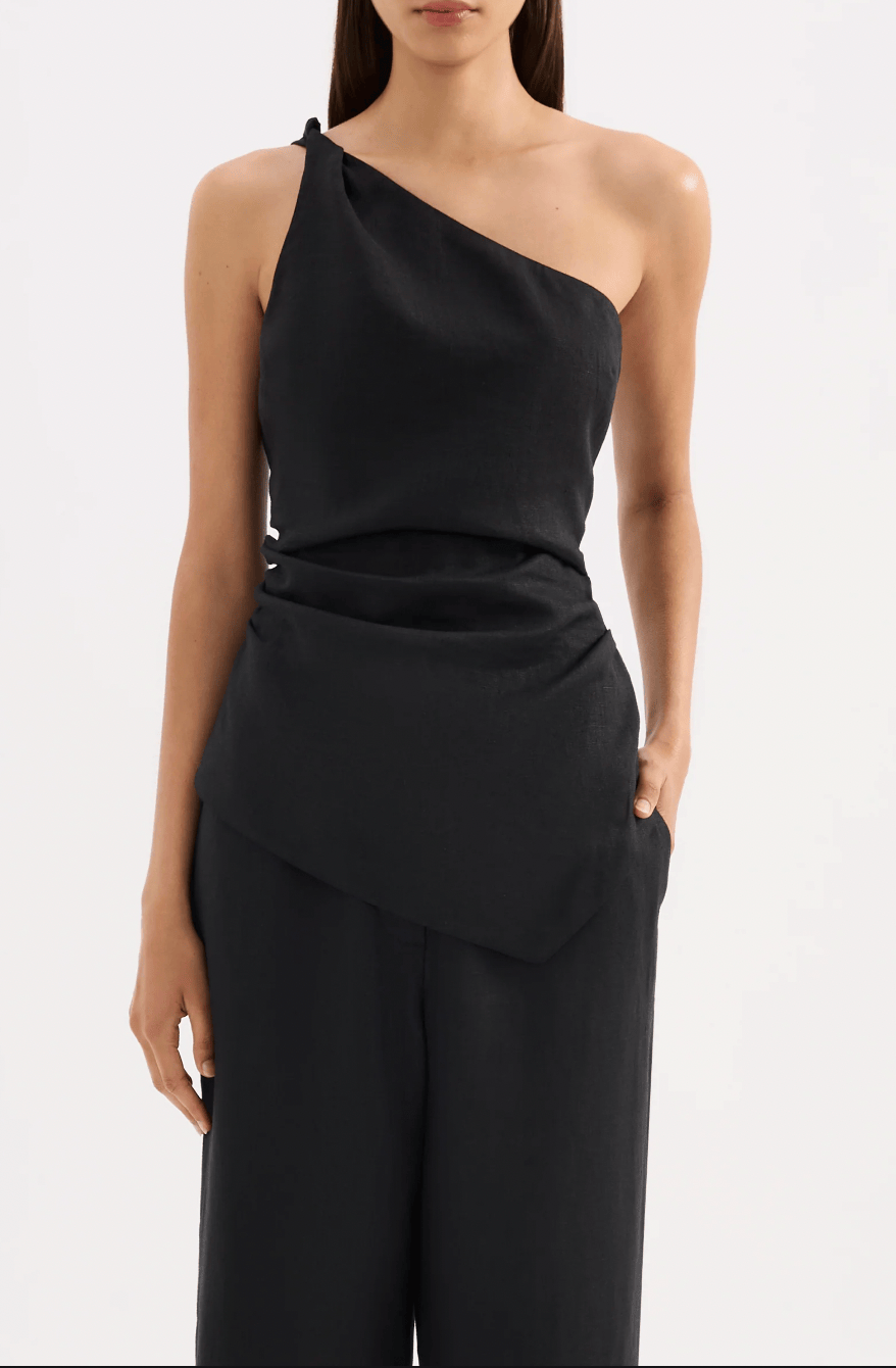 Nude Lucy Tops Lotta Linen Top - Black