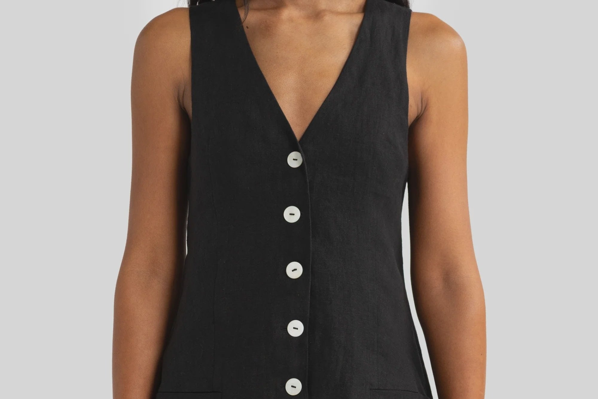 ORTC Dresses - Casual Koda Linen Mini Dress - Black