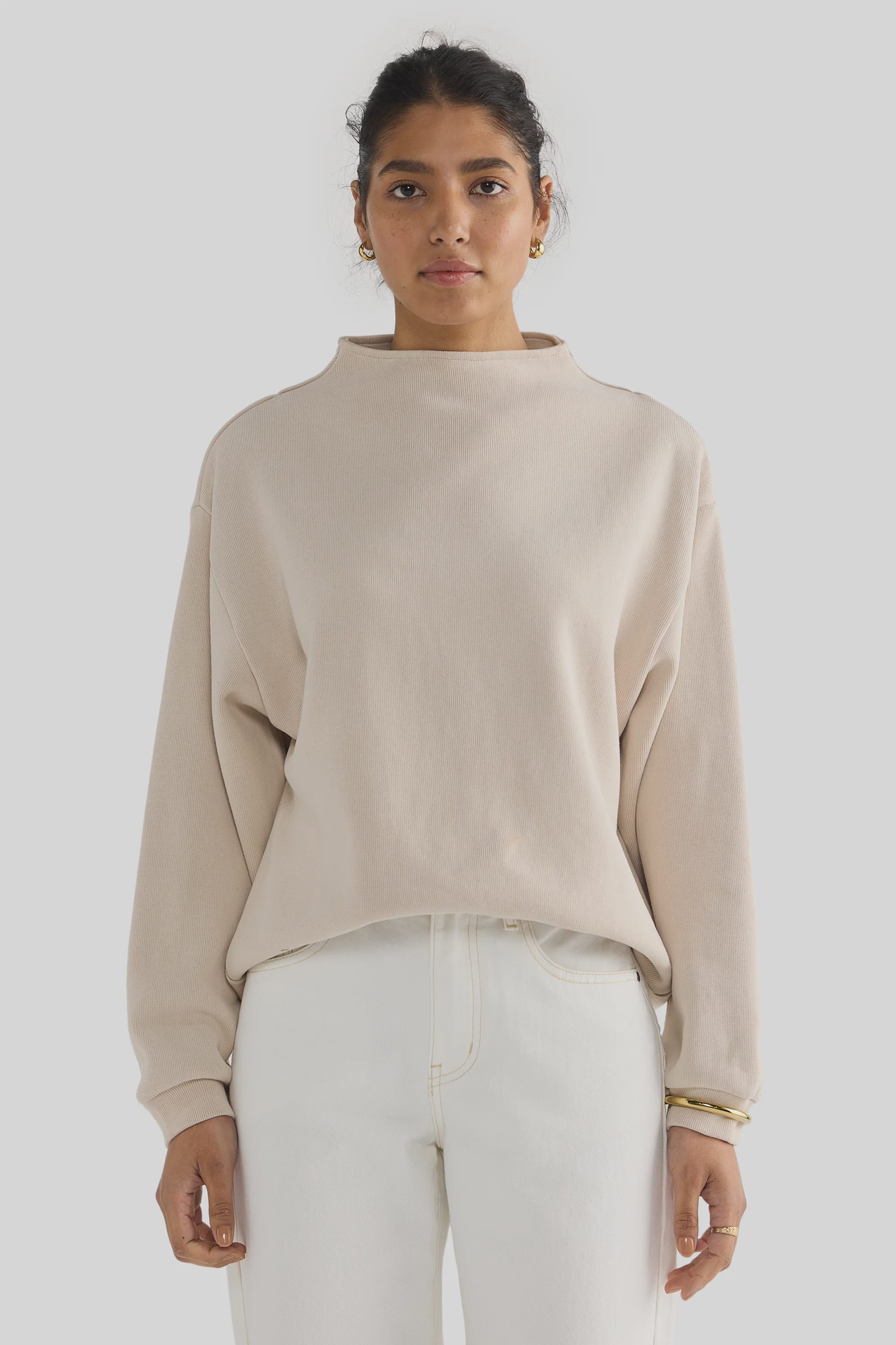 ORTC Jumpers Ava High Neck Jumper - Bone