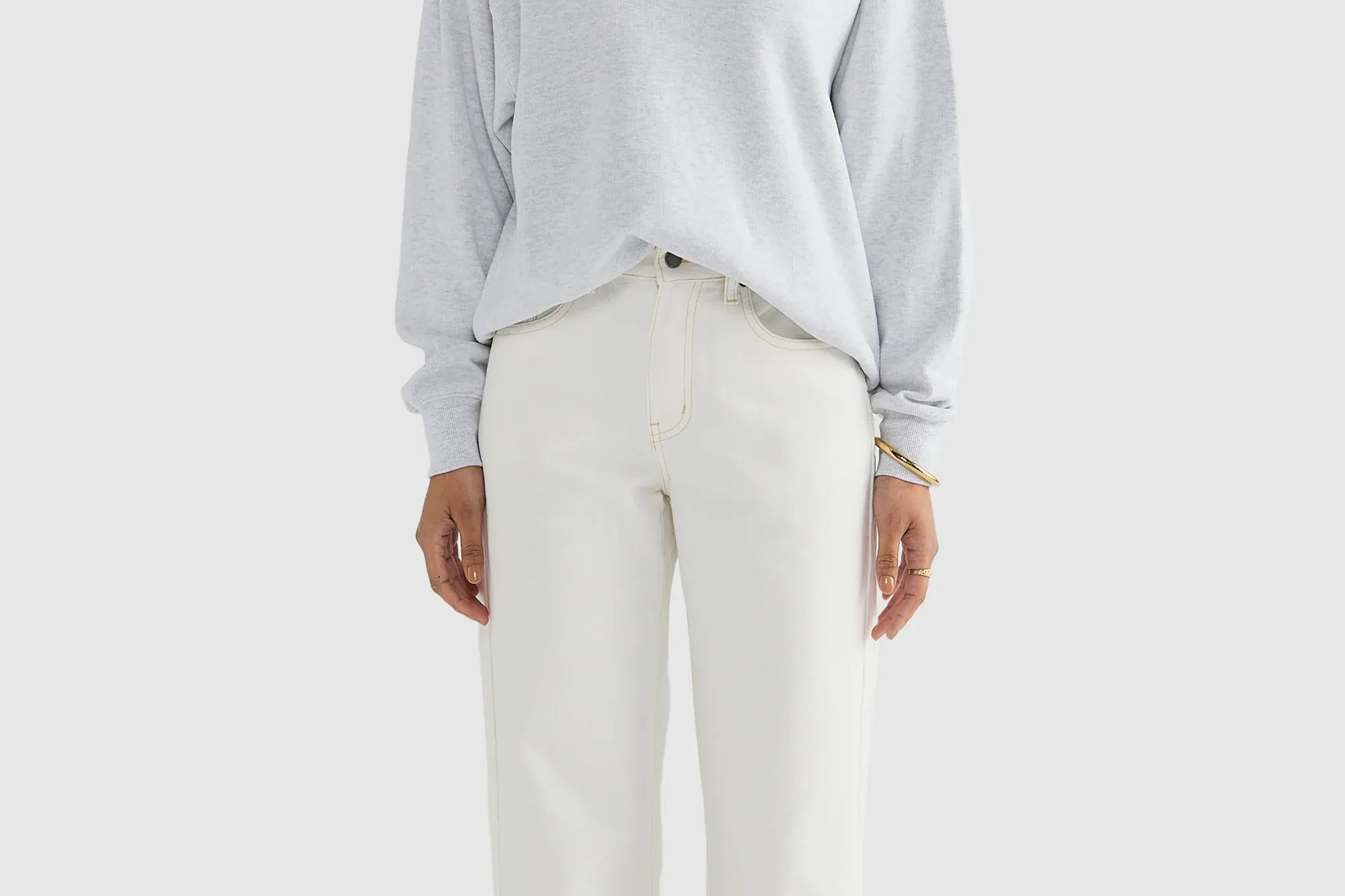 ORTC Jumpers Ava Ribbed Quarter Zip - White Marle