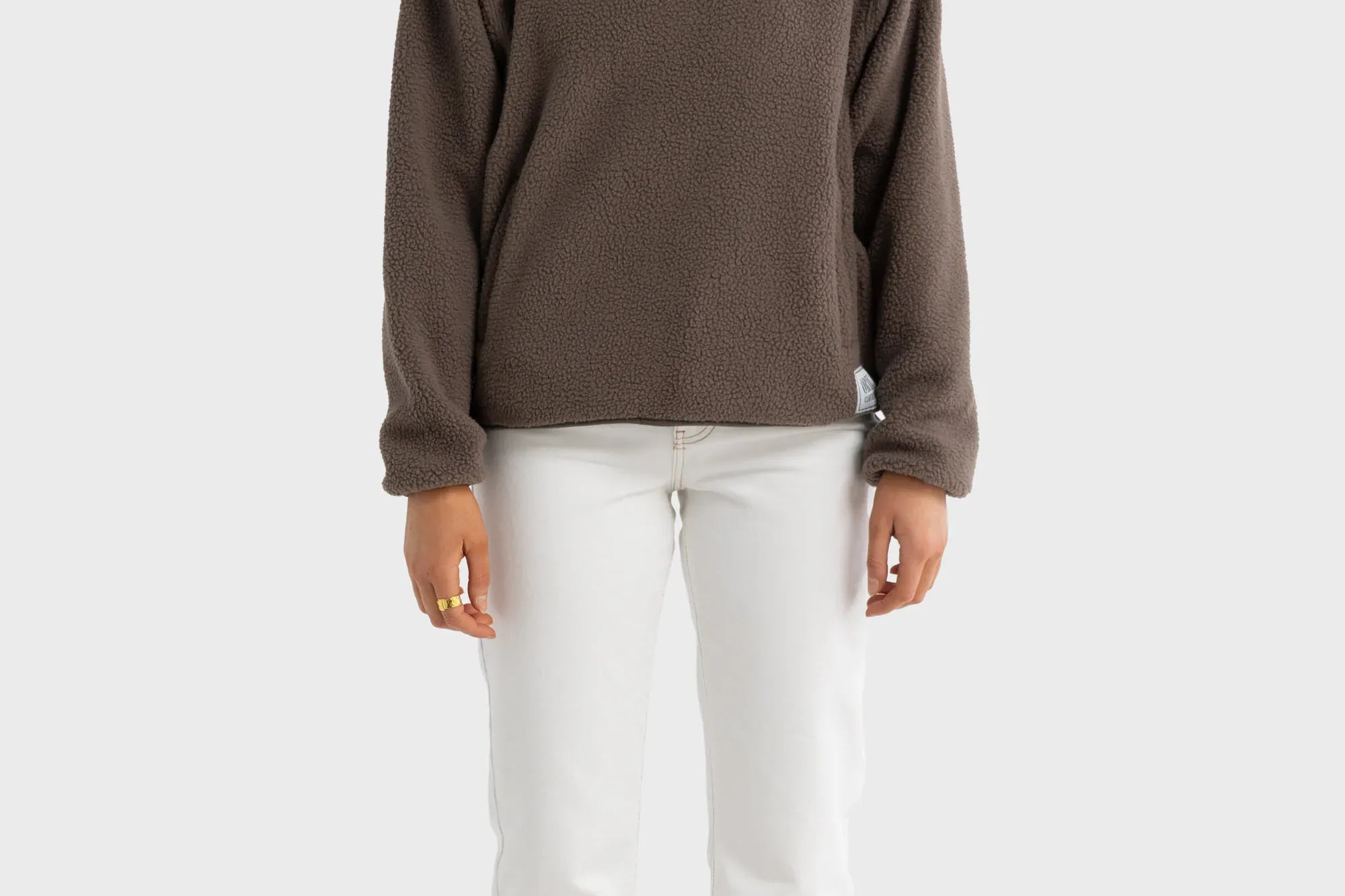 ORTC Jumpers Sherpa Fleece Quarter Zip - Espresso