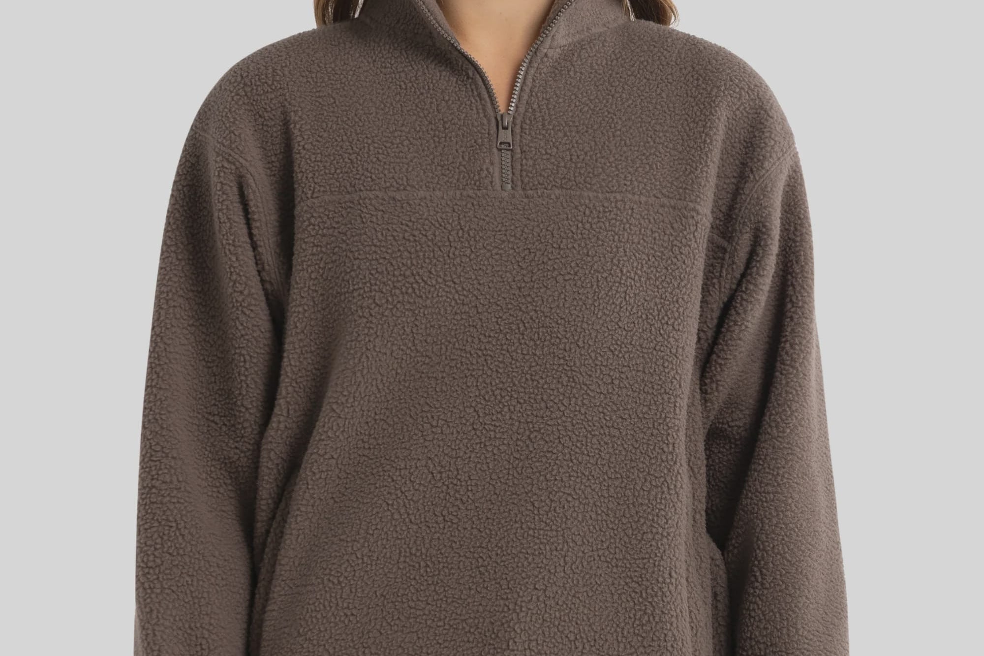 ORTC Jumpers Sherpa Fleece Quarter Zip - Espresso