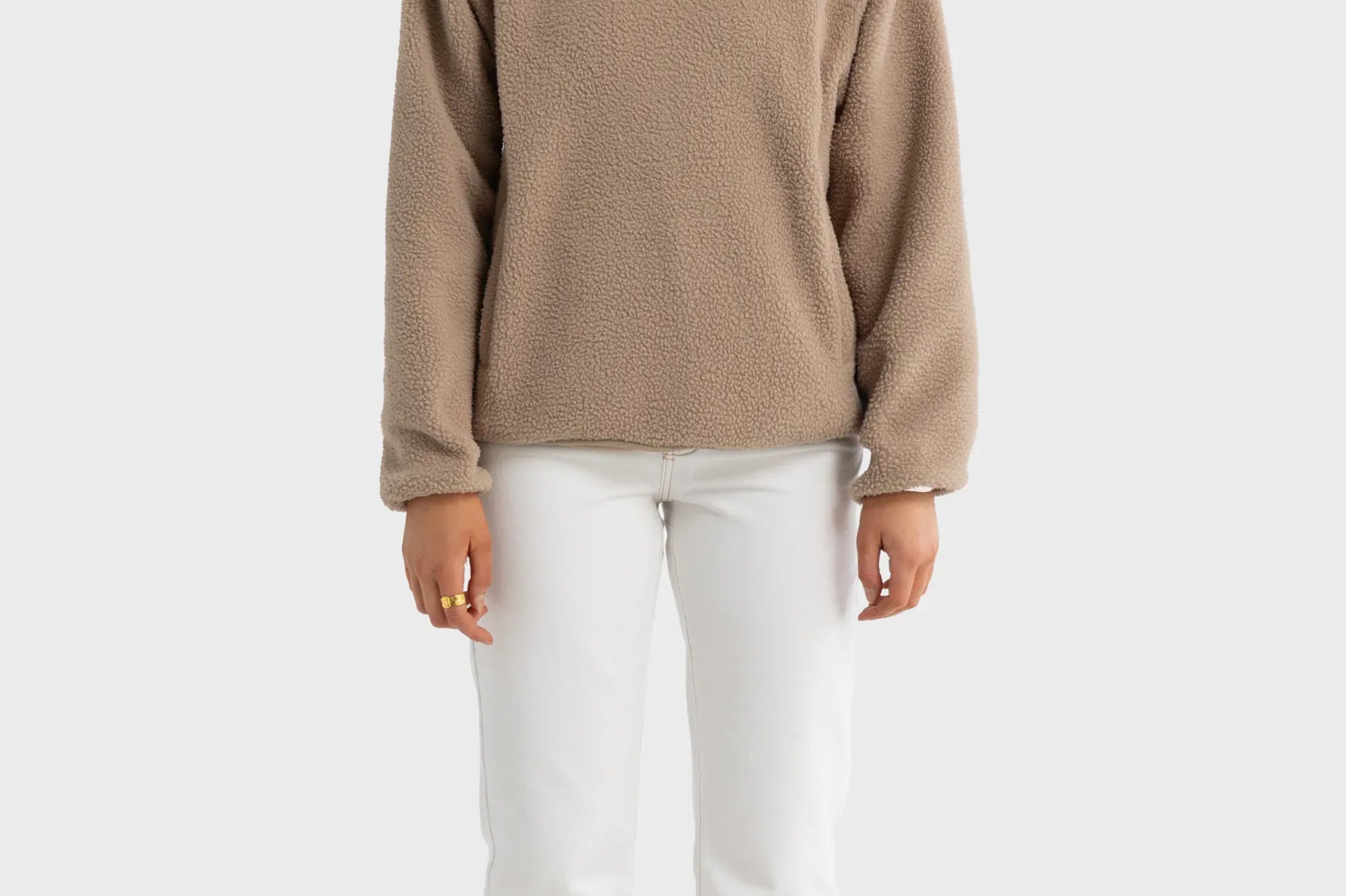 ORTC Jumpers Sherpa Fleece Quarter Zip - Teddy
