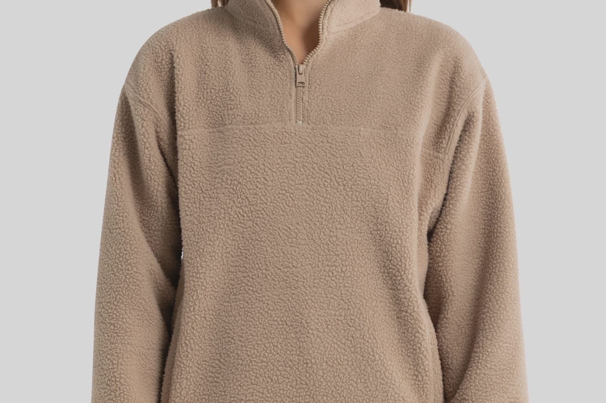 ORTC Jumpers Sherpa Fleece Quarter Zip - Teddy