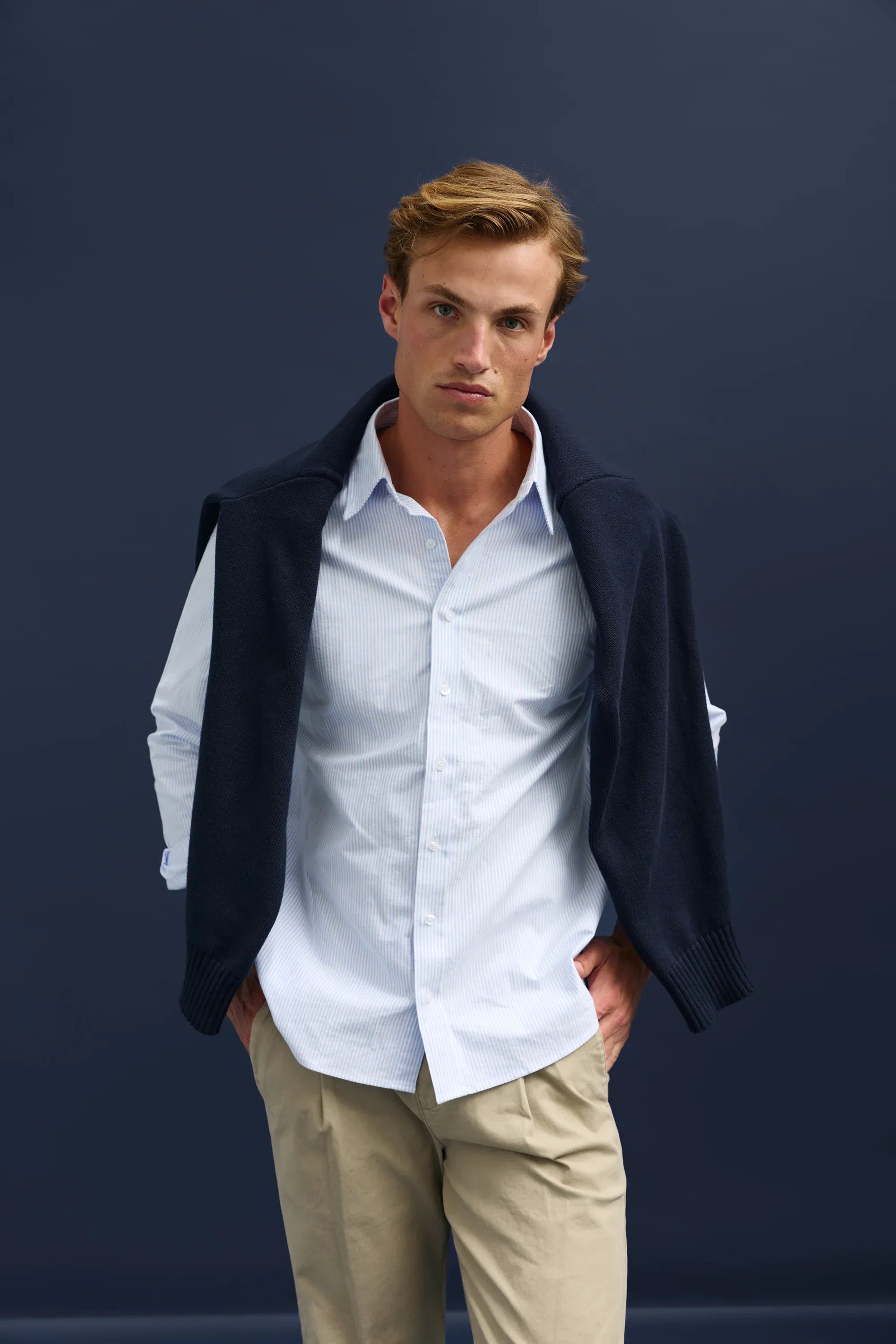 ORTC Shirts Classic Oxford Shirt - Blue & White Stripe