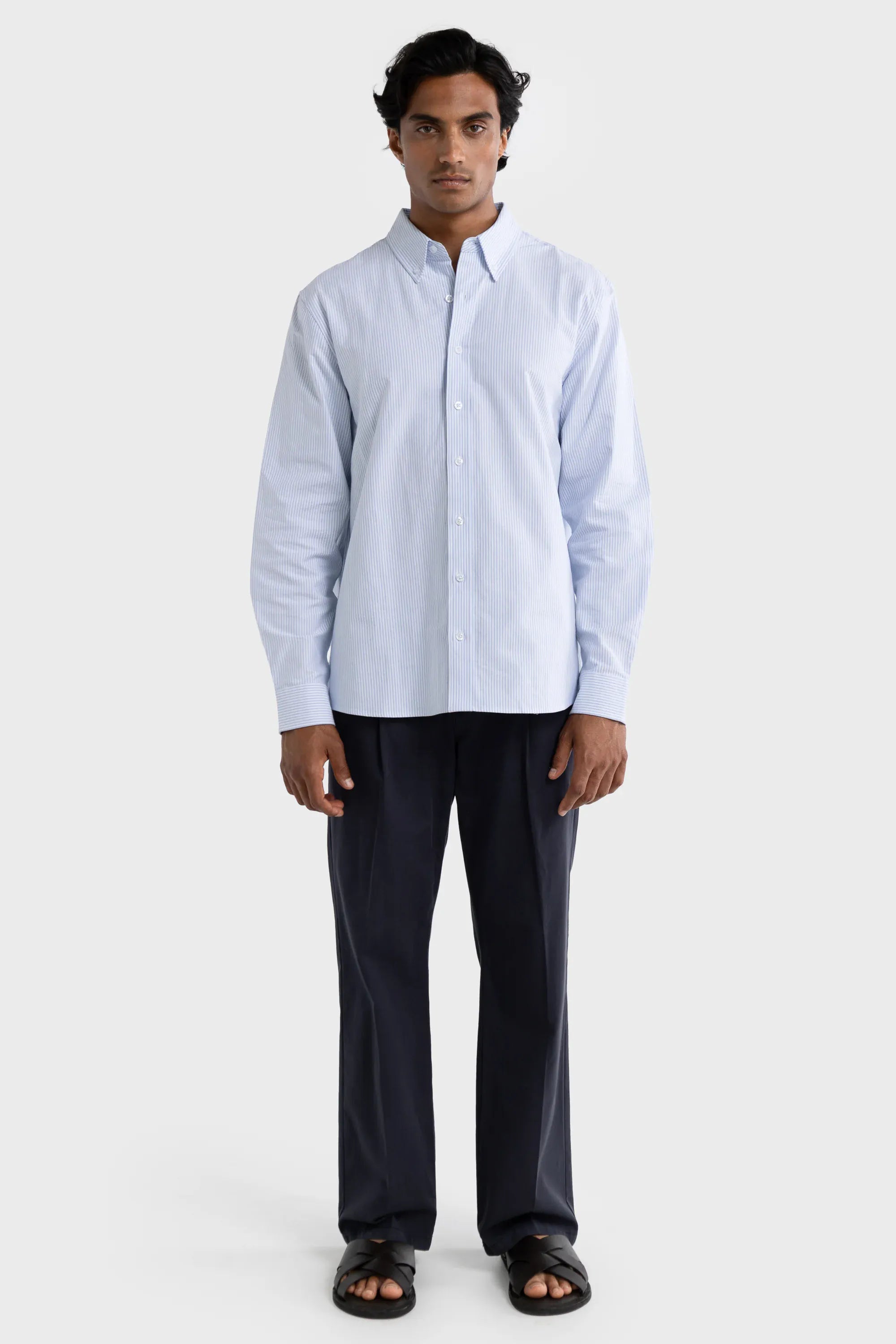 ORTC Shirts Classic Oxford Shirt - Blue & White Stripe