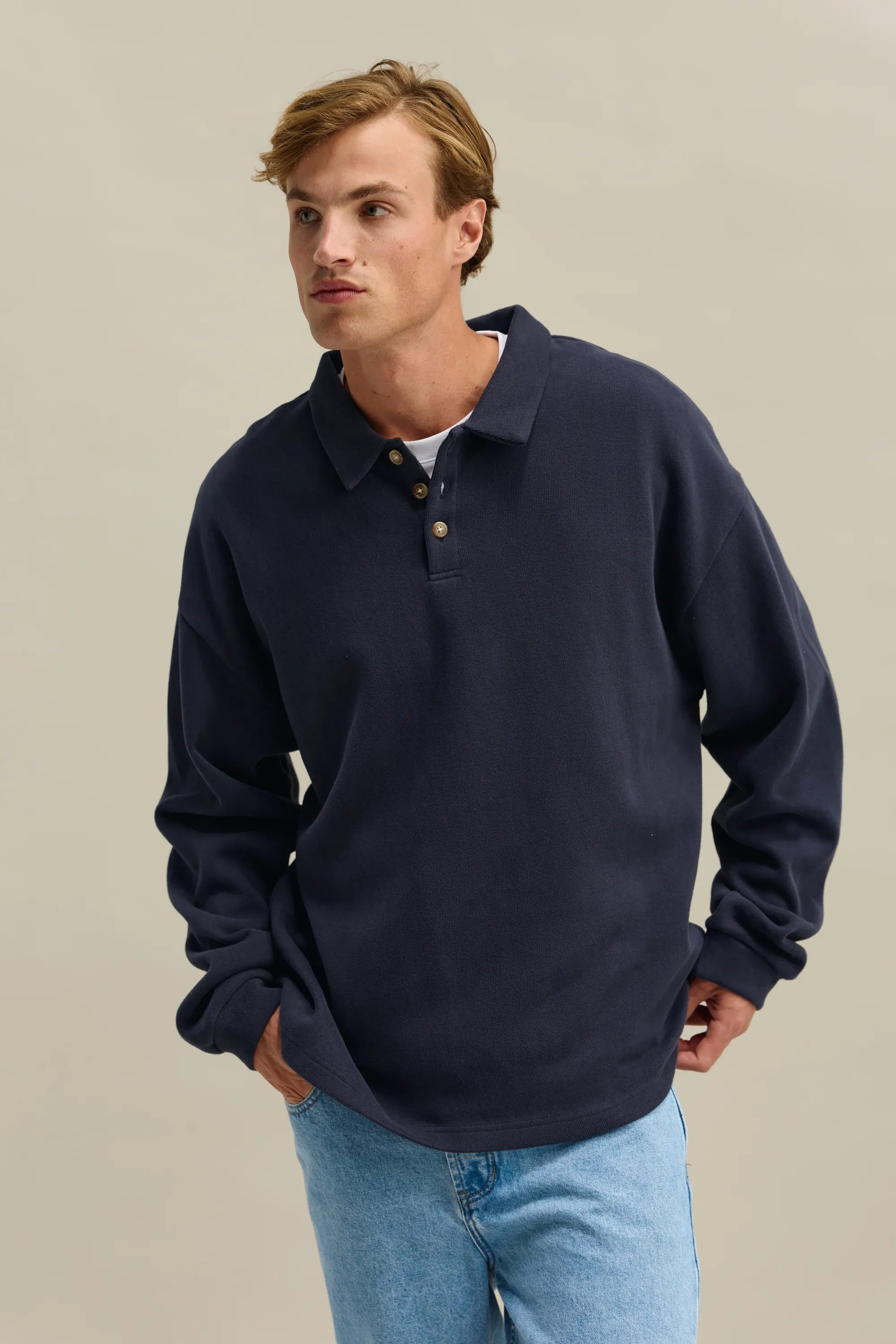 ORTC Sweaters Aiden  Polo Sweater - Navy