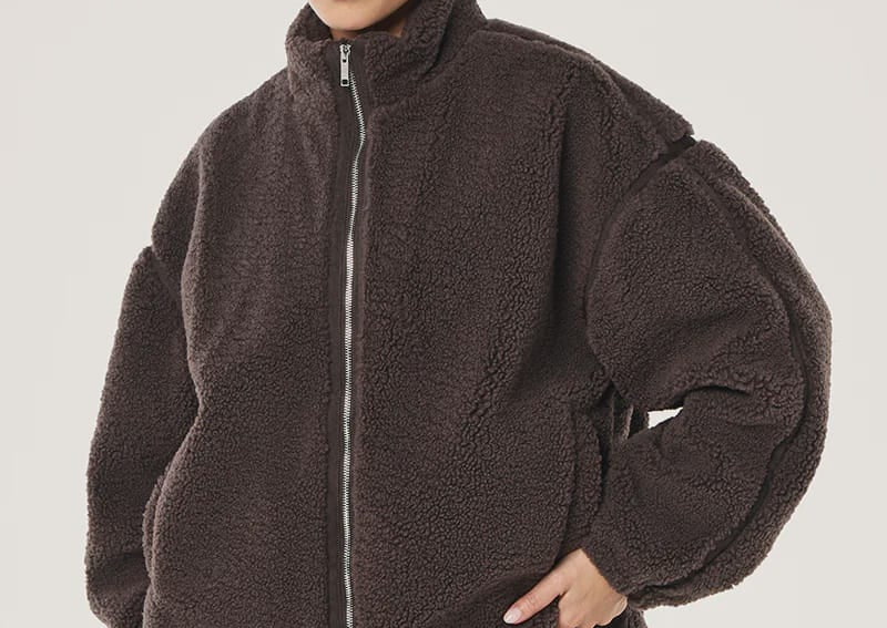 P.E Nation Jackets - Fur/Shearing Surge Teddy Jacket - Coffee