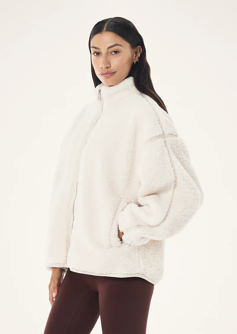 P.E Nation Jackets - Fur/Shearing Surge Teddy Jacket - Whisper White
