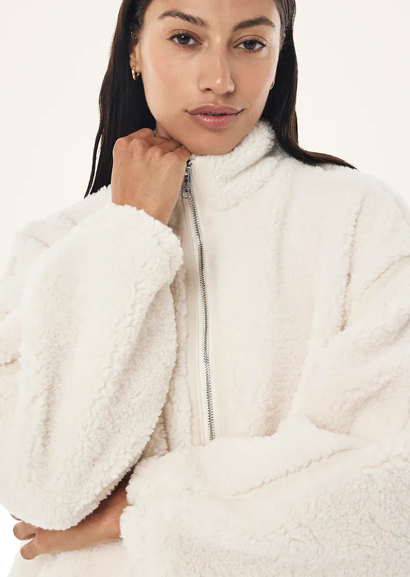 P.E Nation Jackets - Fur/Shearing Surge Teddy Jacket - Whisper White