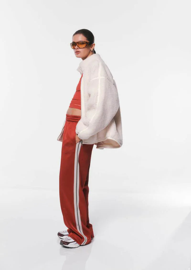 P.E Nation Jackets - Fur/Shearing Surge Teddy Jacket - Whisper White