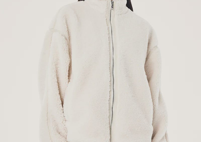 P.E Nation Jackets - Fur/Shearing Surge Teddy Jacket - Whisper White