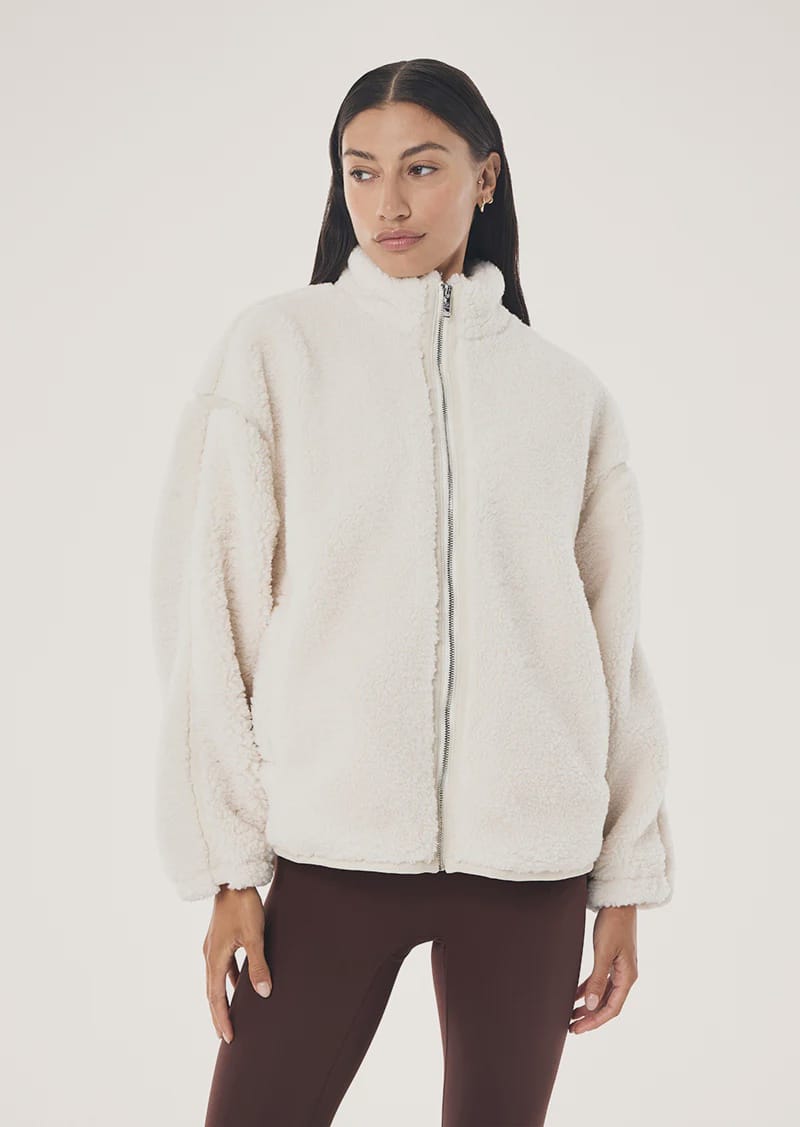 P.E Nation Jackets - Fur/Shearing Surge Teddy Jacket - Whisper White
