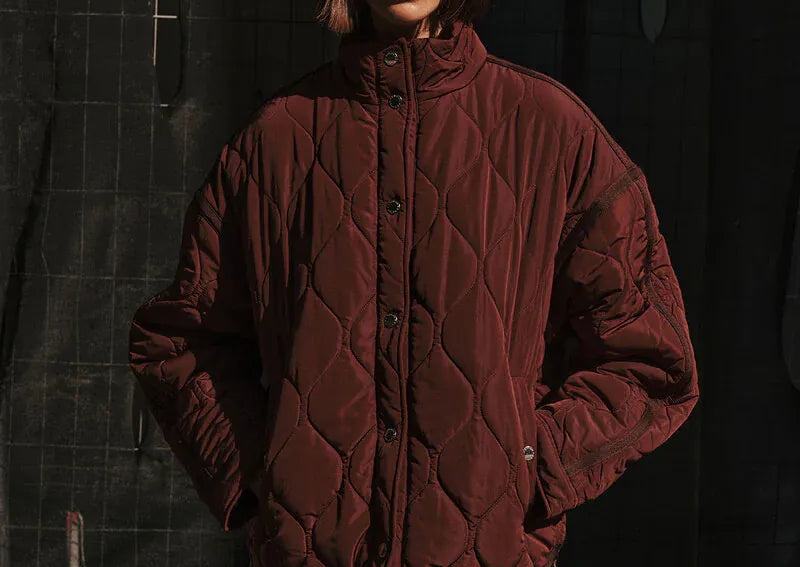 P.E Nation Jackets Surge Quilt Jacket - Mahogany