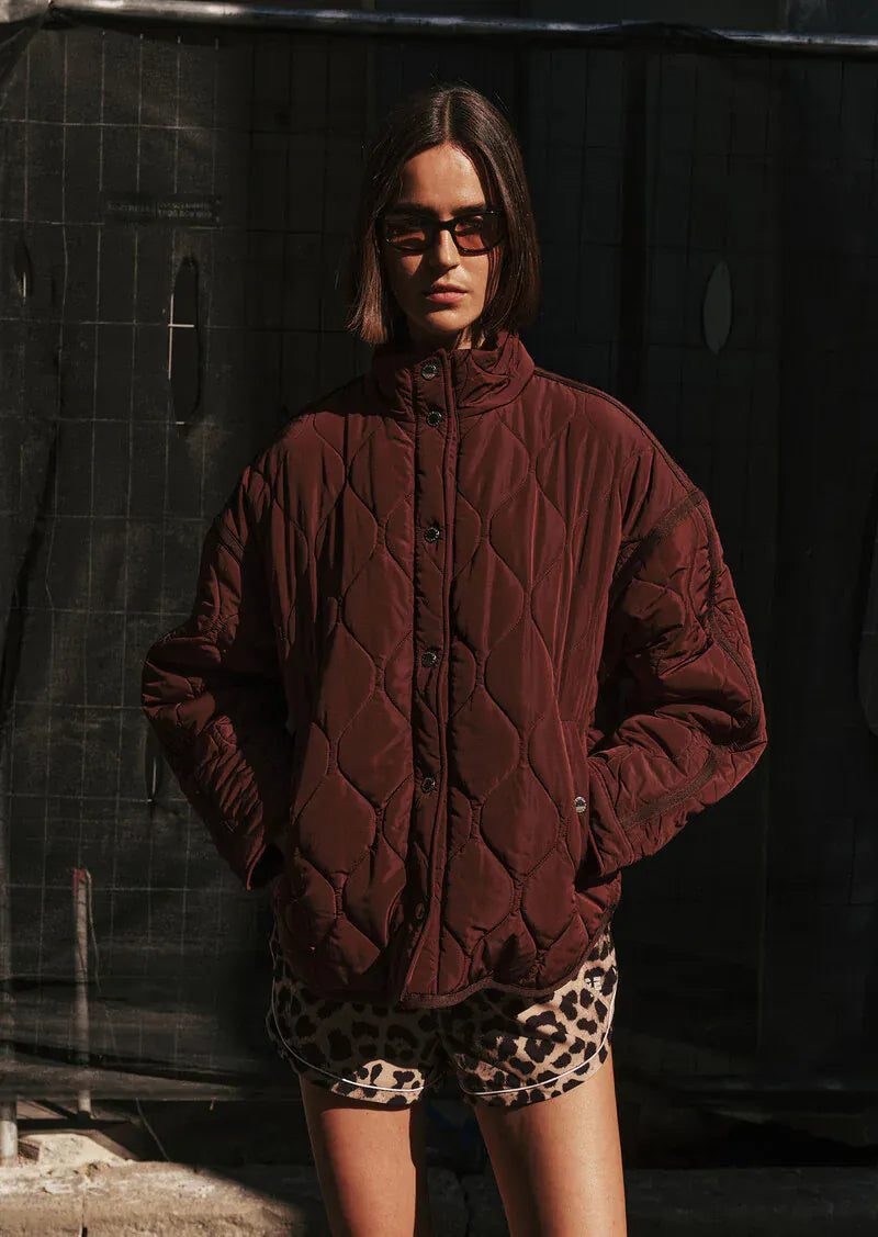P.E Nation Jackets Surge Quilt Jacket - Mahogany