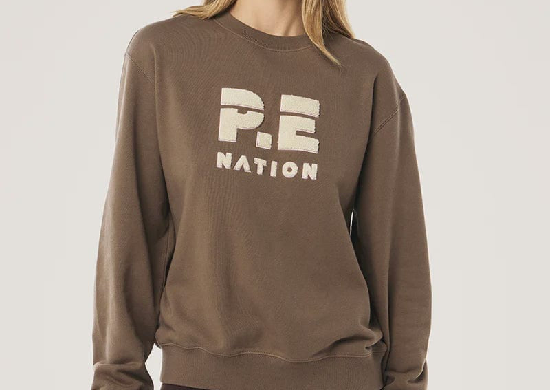 P.E Nation Jumpers P.E Nation | Heads Up Boucle Sweat - Walnut
