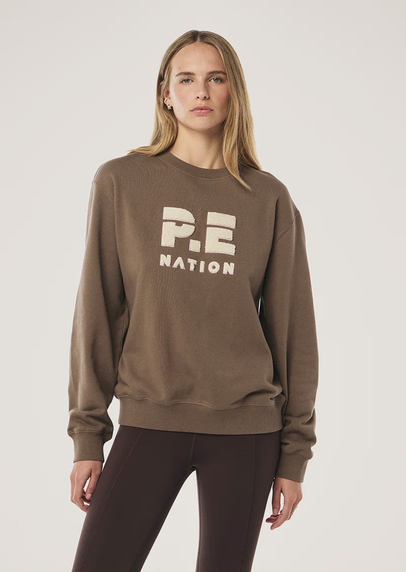 P.E Nation Jumpers P.E Nation | Heads Up Boucle Sweat - Walnut