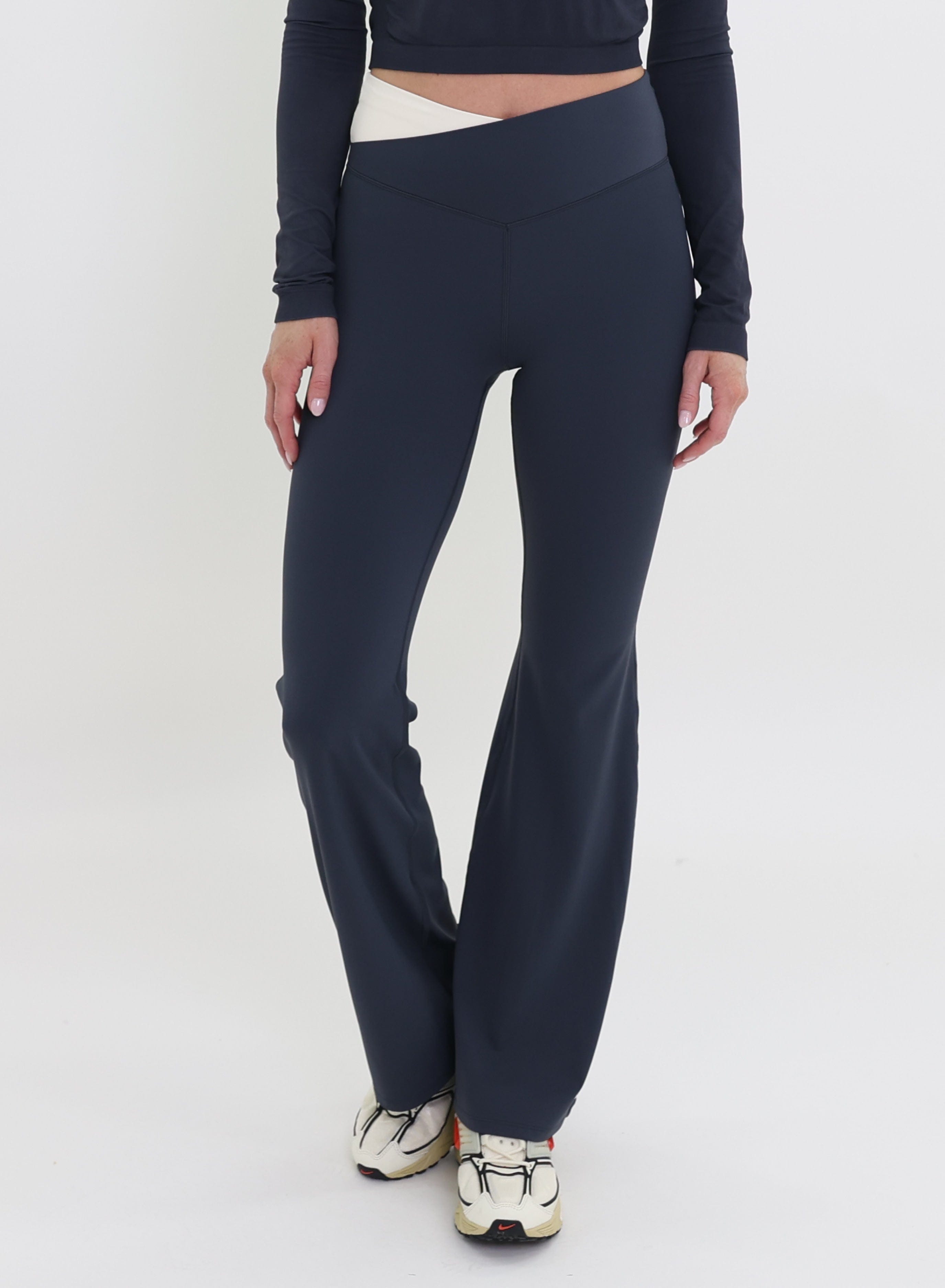P.E Nation Leggings P.E Nation | Wander Flare Legging - Marine Blue/ Whisper White