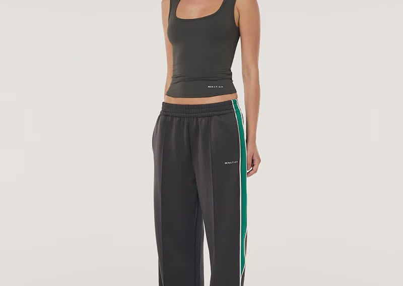 P.E Nation Pants - Casual Man Down Track Pant - Smokestone