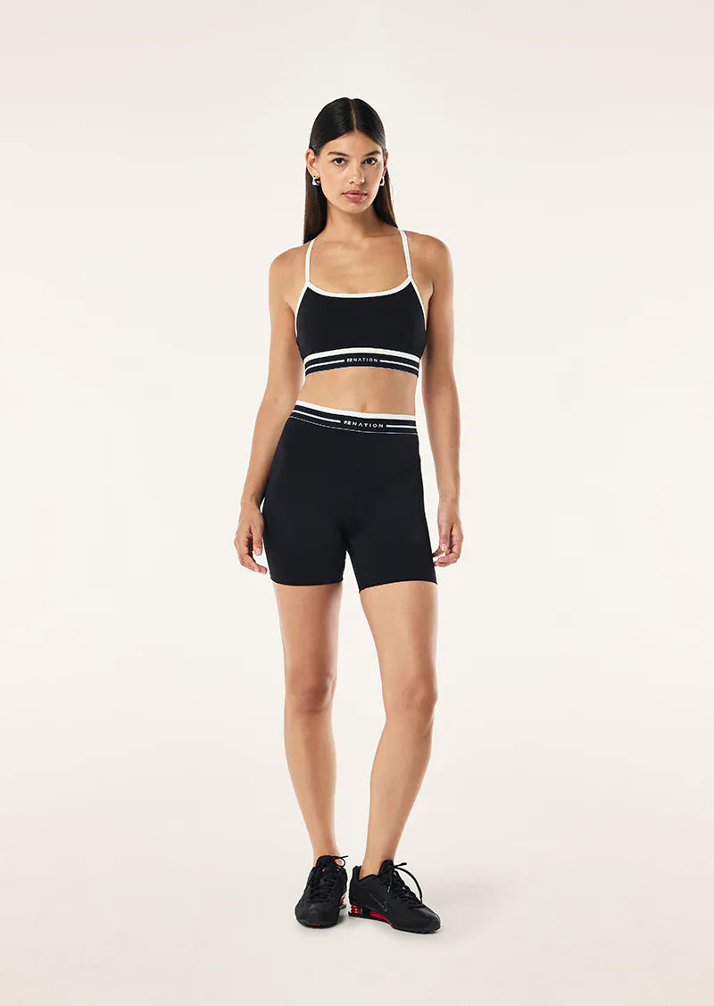 P.E Nation Shorts - Activewear Avant 5" Bike Short - Black/ Whisper White
