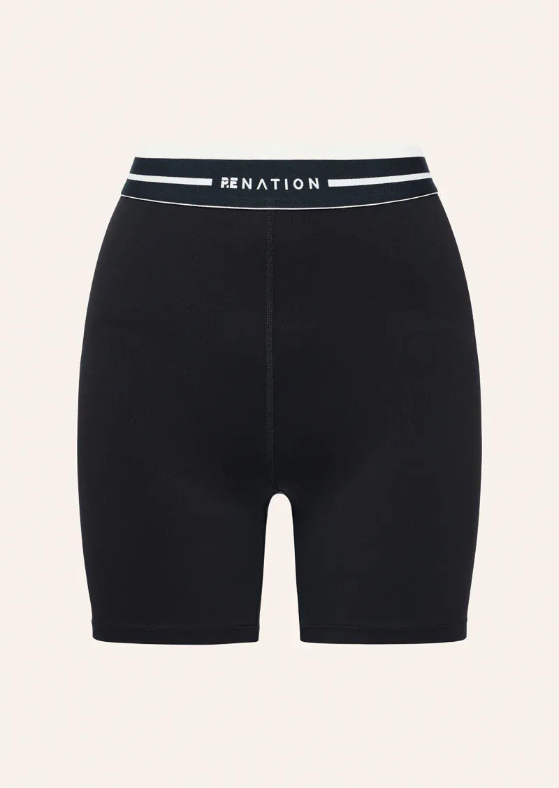 P.E Nation Shorts - Activewear Avant 5" Bike Short - Black/ Whisper White