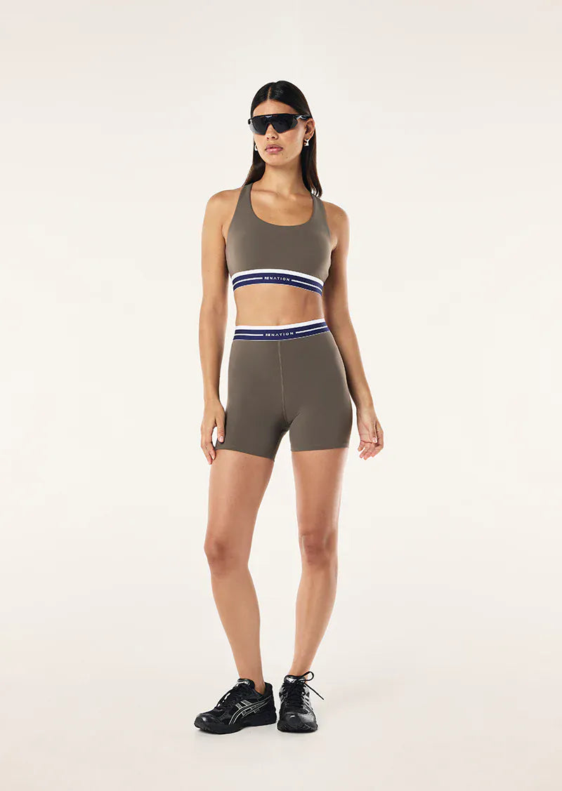 P.E Nation Shorts - Activewear Avant 5 inch Bike Short - Major Brown