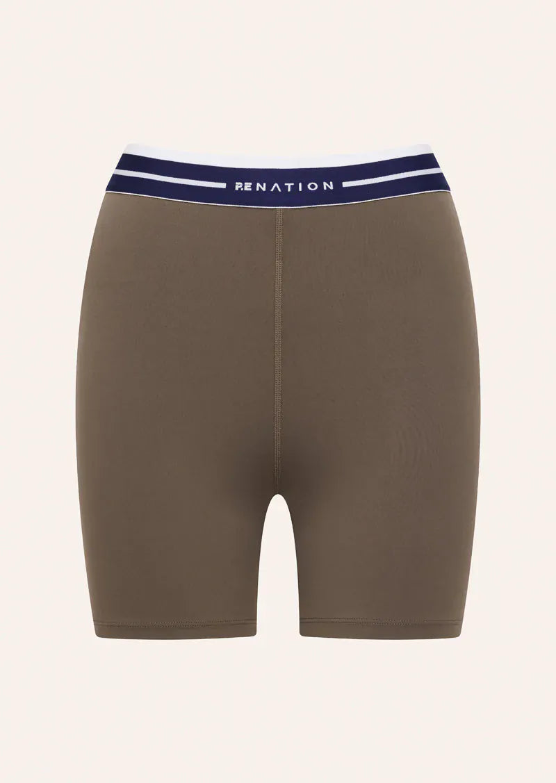 P.E Nation Shorts - Activewear Avant 5 inch Bike Short - Major Brown