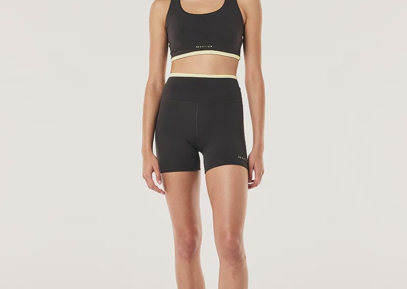 P.E Nation Shorts - Bike Stellar 5" Bike Short - Smokestone/Lemonade