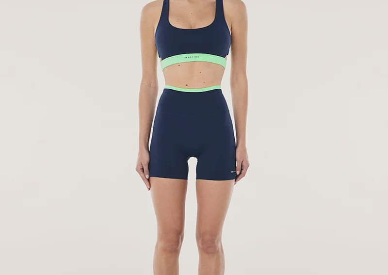 P.E Nation Shorts - Bike Stellar 5 Inch Bike Short - Dark Navy/Kiwi Green
