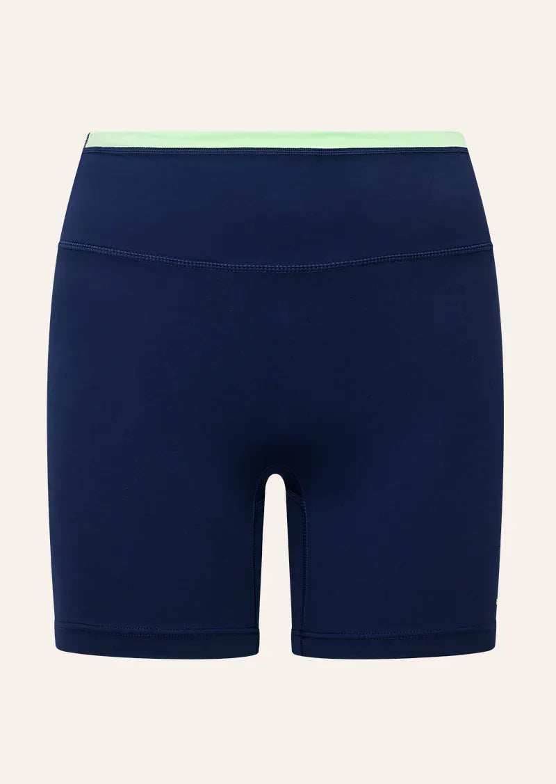 P.E Nation Shorts - Bike Stellar 5 Inch Bike Short - Dark Navy/Kiwi Green