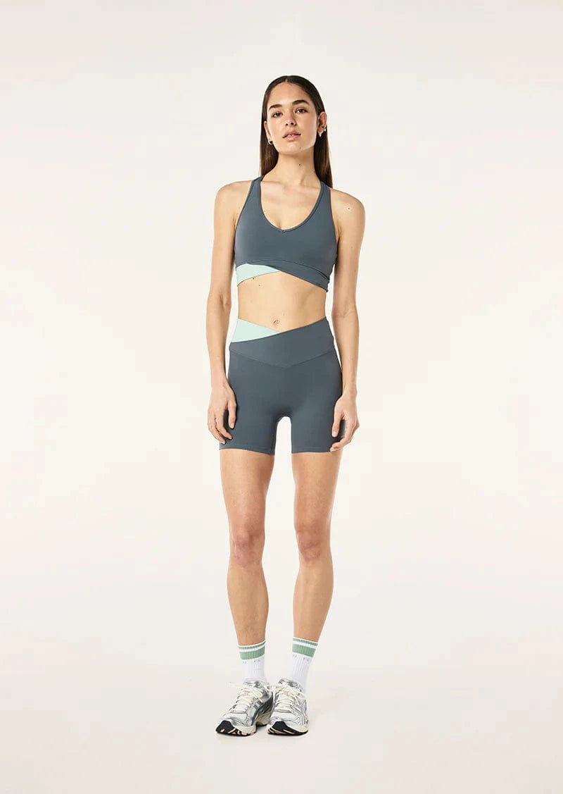 P.E Nation Shorts Wander 5 Inch Bike Short - Thunder/ Dusty Mint